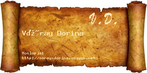 Váray Dorina névjegykártya